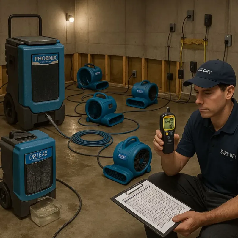 Structural Drying and Dehumidification process in Hinsdale, IL
